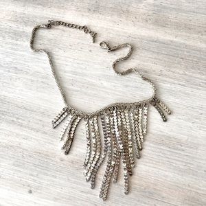NWOT Silver Sparkle Statement Necklace.